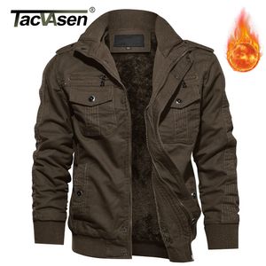 Chaquetas para hombre TACVASEN de gran tamaño de invierno espesar lana casual chaqueta de algodón abrigo multibolsillos tácticos parkas rompevientos 230912