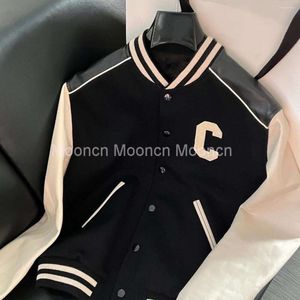 Chaquetas para hombre Teddy Costura de cuero C-word Lana Uniforme de béisbol Ce Letras para el hogar y chaqueta de moda de alta gama para mujer