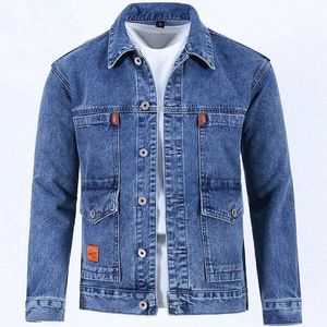 Vestes pour hommes Nettoyage d'entrepôt et détection de fuite Veste en jean pour hommes coupe-vent hiver d'âge moyen et personnes âgées en surpoids tissu en denim ample 231213