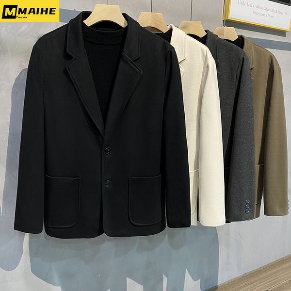 Vestes pour hommes hiver arrivée veste courte en laine tendance coréenne épaissie manteau chaud pour hommes grands vêtements pour garçons costume élégant 230912