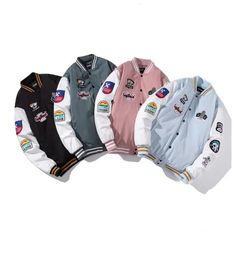 Vestes pour hommes Veste d'hiver Hommes Femmes Mode Broderie Tendances Marque À Capuche Épissage Manches Streetwear Coton Manteaux Rembourrés Varsity S-2XL