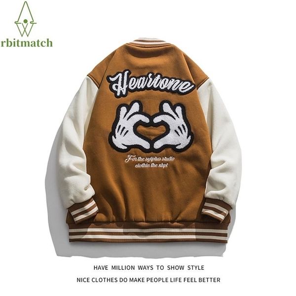 Chaquetas para hombre Winter Man Embroid Stadium Award Varsity Hip Hop Bomber Coat Mujeres Baseball Letterman Street Chic 220902