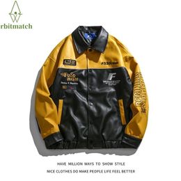 Heren Jackets Winter Man Motorfiets PU Leather Men Honkbaljas Bomber Women Varsity Stadium Award Street Embroid 220902