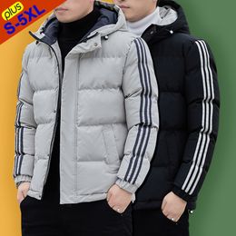 Vestes pour hommes hiver hommes manteaux masculins épaissir chaud à capuche rayé vêtements en gros mode streetwear jeunesse garçon 5XL 221129