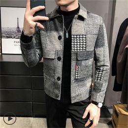 Zongke – veste bombardier à carreaux en laine pour homme, Streetwear japonais, manteau d'hiver pour homme, chemisier imprimé Patchwork, M-3Xl, 158