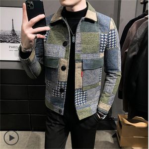 Zongke – veste bombardier à carreaux en laine pour hommes, Streetwear japonais, manteau d'hiver pour hommes, chemisier imprimé patchwork pour dames, M-3XL