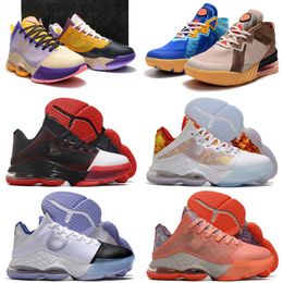 Heren James lebron 19 xix lage basketbalschoenen 19S What The South Beach Fruity Pebbles Black Toe Red White Gold Space Jam Colorways lebrons XIX sneakers tennis