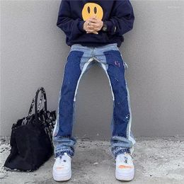 Jeans pour hommes 2023 Y2K Fashion Ink Painting Baggy Empilled Kpop Cargo Pantal