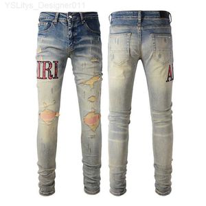 Jeans masculins 2023New Designer Mens Jeans Hiphop Fashion Zipper Hole Wash Jean Pantal