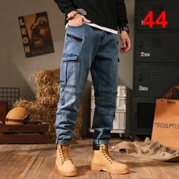 Jeans pour hommes 42 44 grande taille hommes Denim pantalon Baggy Cargo lâche mode casual pantalon mâle gros fonds 231204