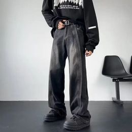 Jeans pour hommes American High Street Retro Hommes Pantalon lavé Y2k Harajuku Hip Hop Couples amples Casual Joker Straight Wideleg 231129