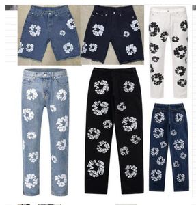 Jeans pour hommes Baggy y2k harajuku block de couleur fleur pantalon plein streetwear rétro rétro hétéro décontracté hommes femmes pantalon denim