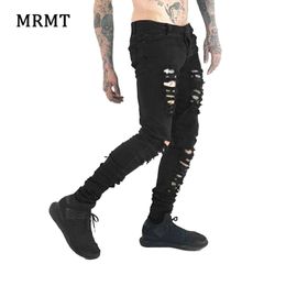 Jeans pour hommes Noir bubble club havoc jeans noirs pieds étroits high street punk rock tissu micro élastique cultiver sa moralité hardcore FOG 230817