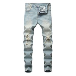 Jeans pour hommes Bleu Noir Blanc Pantalon de survêtement Y Hole Pantalon Casual Homme Ripped Skinny Pantalon Slim Biker Outwear Drop Livraison Vêtements Tissu Dhhzk