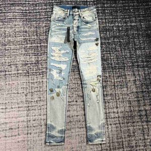 Jeans mens décontractés slim hommes concepteurs en jean stretch pantal