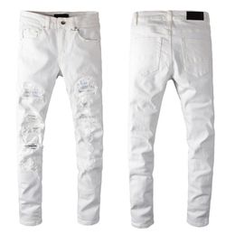 Jeans pour hommes pantalons Hip Hop classiques Jeans styliste en détresse déchiré Biker Jean Slim Fit moto Denim Jeans GEHD