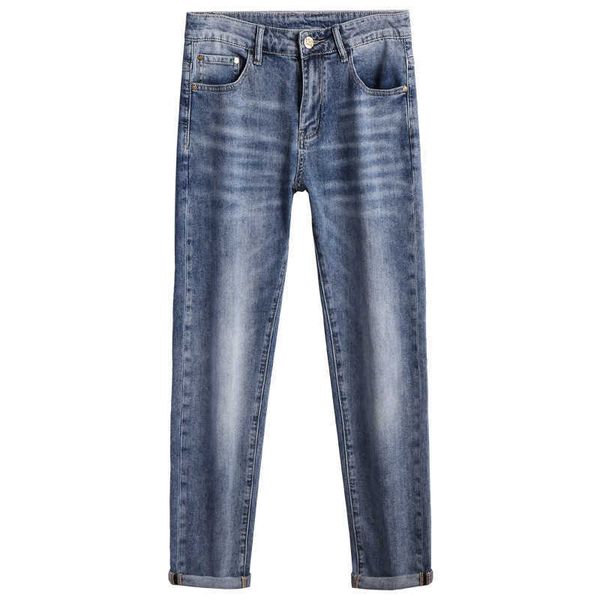 Jeans pour hommes Designer 2 nouveaux jeans hommes légers de luxe version coréenne mince élastique petit pied minceur marque porter