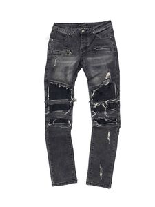 Hommes Jeans Designer Sacs En Cuir Pli Boue Gris Jean Nouvelle Arrivée Vintage Style Trou Mode Hommes Mince Moto Biker Causal Hip Hop Pantalon