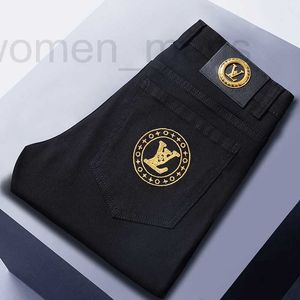 Herenjeansontwerper Zwart en wit Nieuwe nieuwe elastische Slim fitting kleine rechte buis heren jeans h612 utxj