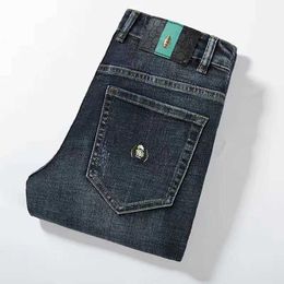 Jeans para hombre diseñador diseñador casual moda lujo delgado elástico abeja marca pantalones de negocios pantalones estilo clásico masculino denim pantalones de ocio yardas grandes