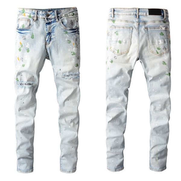 Jeans pour hommes Designer jean homme Vente en gros Marque Léger Décontracté Déchiré Distressed Slim Rétro Trous Planche à roulettes innovante Droite Moto Biker Stretch Denim Pant