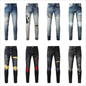 heren jeans designer jeans hoge kwaliteit mode heren jeans coole stijl luxe designer broek verontruste gescheurde biker zwart blauwe jean slim fit motorfiets 2023