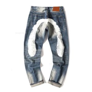 Jeans pour hommes Designer grande taille Jeans droits en vrac brodé taille haute tube droit pantalon large jambe long bord taille de rue 28-40 A04
