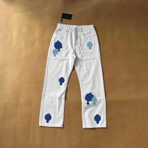 Jeans pour hommes Designer Make Old Washed Chrome Pantalon droit Heart Letter Prints pour femmes Hommes Casual Long Stylexk2l