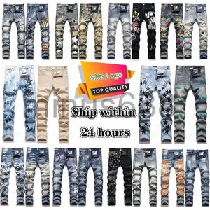 Jeans pour hommes Designer Hommes Violet Femmes Homme Amirs Slim Fit Denim Lettre Imprimer Pantalon Mode Luxe Vacances En Plein Air Streetwear Vêtements Grande Taille Pantalon Jean