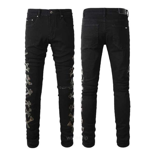 Diseñador de jeans para hombres desglose de pantalones delgados delgados de los pantalones delgados de los jeans verdaderos jeans vintage jeans l6