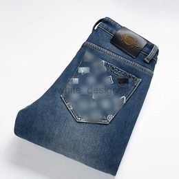 Hommes Jeans designer hiver coton denim pantalon nouveau produit hommes jeans jambe droite décontracté en peluche épaissi bleu jeans