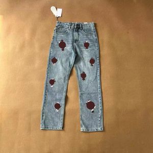 Heren Jeans Designer Damesbroeken Make Old Washed Chrome Rechte Broek Hart Letter Prints voor Dames Heren Casual Lange Stijl Ch Jeans Harten ChromesIP61