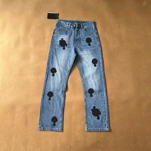 Heren Jeans Designer Damesbroeken Make Old Washed Chrome Rechte Broek Hart Letter Prints voor Dames Heren Casual Lange Stijl Ch Jeans Harten Chromes2NE0