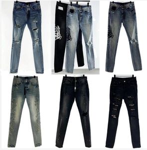 Jeans pour hommes Designers Jean Pantalons Hommes Broderie Skinny Tendance