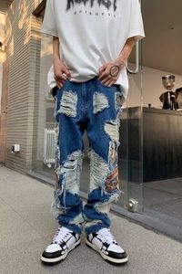 Jeans pour hommes Destroy jeans en détresse streetwear hommes déchirés skinny Moto Biker Denim High Street y2k mens 230720