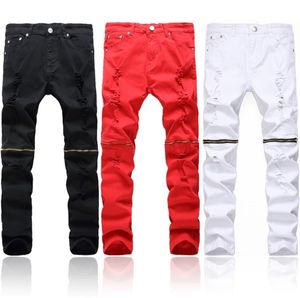 Jeans pour hommes Jeans en denim en détresse Élégant Tendance Déchiré Mode Détruit Cool Denim Pantalon En détresse Skinny Casual Urbain