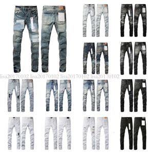 Jeans pour hommes en détresse en déchirure jean slim fit moto-cycle pantalon denim pour pantalons de créateur de mode Hip Hop Men 01