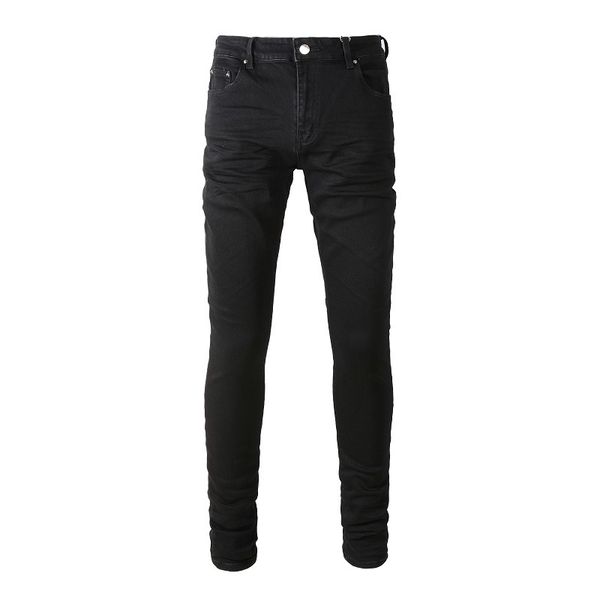 Jeans pour hommes en détresse mince régulier simple blanc streetwear pantalon en denim style coréen uni super skinny stretch déchiré noir 230825