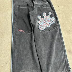 Jeans pour hommes Pantalons Demin à lettre Vibe High Street européenne et américaine conçus Y2K par des hommes de niche toutes saisons mendiant jambe large 231129