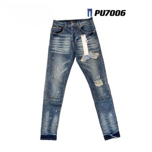 Jeans pour hommes jeans européens jean hombre lettre étoile des hommes broderie patchwork Ripped Trend Brand Motorcycle Pant