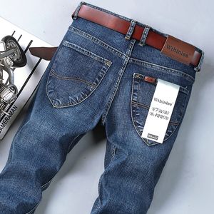 Heren Jeans Mode Business Casual Stretch Slanke Klassieke Broek Denim Broek Mannelijke Zwart Blauw 230606