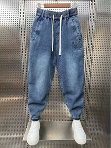 Hommes Jeans Mode Casual Jogger Harem Denim Pantalon Hip Hop taille élastique grande taille jeans hommes Pantalons masculins hiver 240309