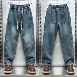 Heren Jeans Mode Casual Rechte Broek Denim Broek Elastische Taille Plus Size Jeans Heren Mannelijke Broek 2024 Lente Herfst 240124