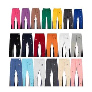 Jeans pour hommes Designer de mode Lettre Imprimer Pantalons de survêtement Galeries Femmes High Street Tees Couple Lâche Polyvalent Pantalons décontractés Traight Dept Chemises à manches courtes