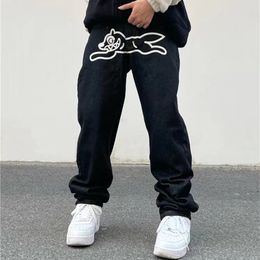 Heren Jeans Mode Ropa Hond Print Baggy Mannen Hip Hop Broek Y2K Kleding Zwarte Rechte Luxe Denim Broek Pantalon Homme 230606