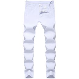 Jeans pour hommes Fashon Jeans blancs Pantalon en denim skinny en pleine longueur Pantalon de moto High Street 247s