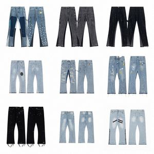 Jeans pour hommes Galeries Pantalons en denim déchirés Pantalons de luxe Hip Hop Jeans noirs Dept vêtements D5Zr #