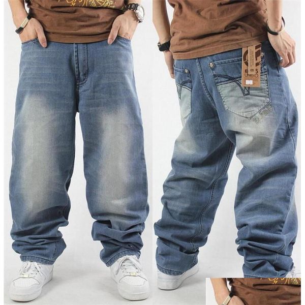 Jeans pour hommes Style Hrem Big Yards Mâle Nouveau Hip Hop Baggy Pantalon droit en vrac Causual Long8049290 Drop Livraison Vêtements Vêtements Dhzvl