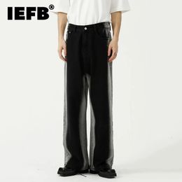 Heren jeans IEFB trend persoonlijkheid geleidelijke streetwear tie-dye contrasterende kleur baggy wijde pijpen denim broek mode 9C3408 231204