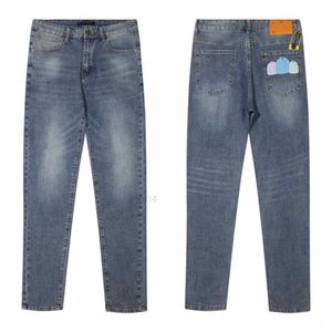 Jeans pour hommes jeans pour hommes Designer Lignes Open Fork Fork Pumpkin Capris Denim pantalon droit Ajouter la mollette d'épaississement